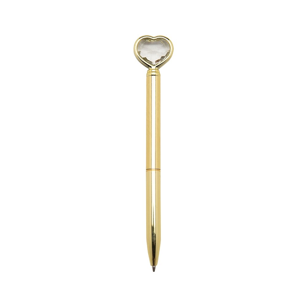Caneta Metal Coracao Diamante